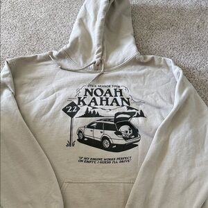 Noah Kahan Graphic Beige Hoodie - stick season!